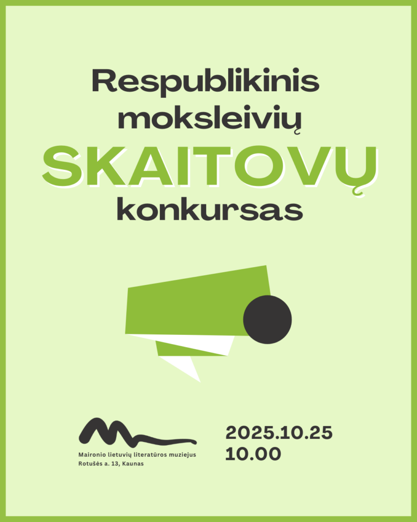 Respublikinis moksleivių skaitovų konkursas | 2025 10 25 (pasibaigęs)