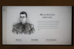 Maironio portretas ir kreipimasis į muziejaus lankytoją